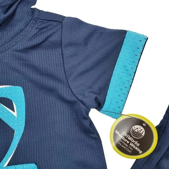 12m Boys FOOTBALL Blue Athletic Short Sleeve Hooded Tshirt and Short Set - Picture 6 of 7